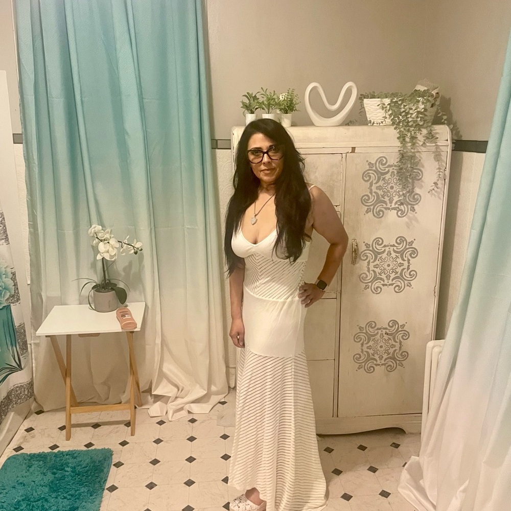 Sheer baby, white maxi summer dress